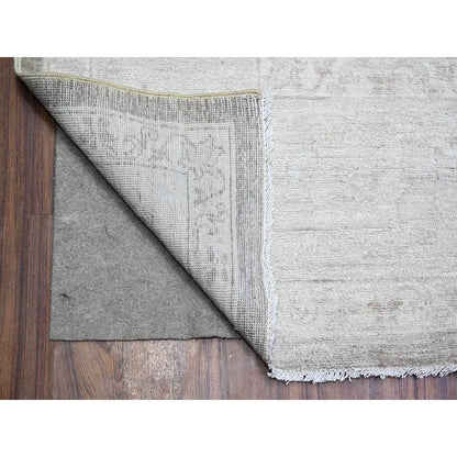 9'9"X14' Battleship Gray Wool White Wash Peshawar Hand Knotted Rug