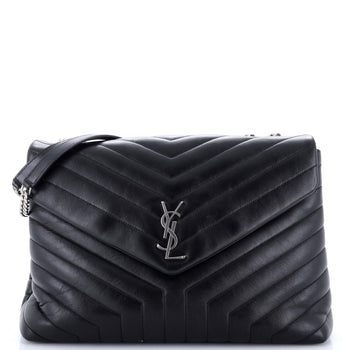 Saint Laurent Loulou Shoulder Bag Matelasse Chevron Leather Large