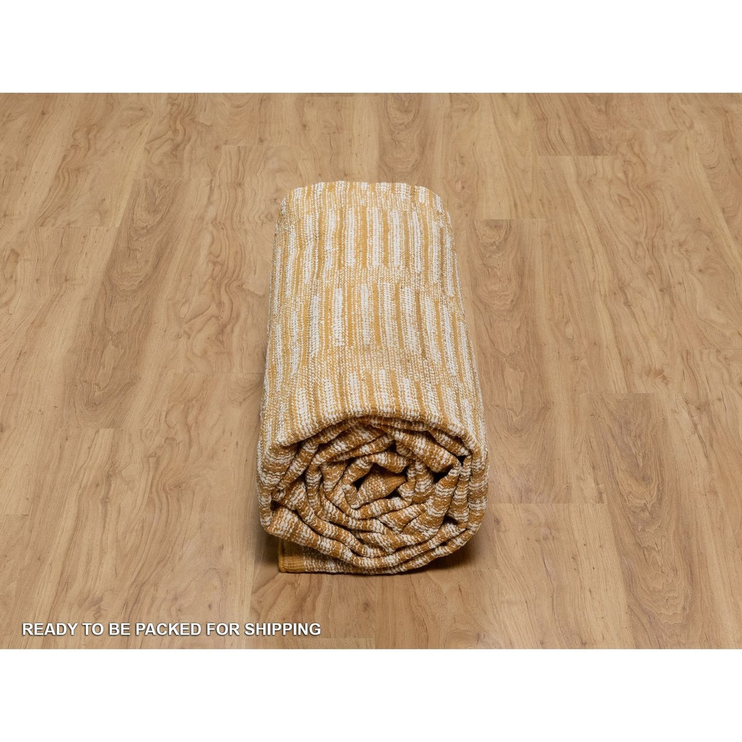 9'X12'1" Ivory Flat Weave With Pile Rug Natural Wool Hand Woven Oriental