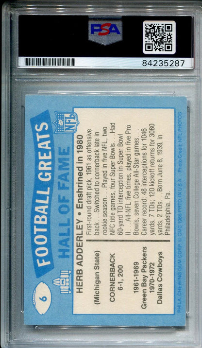 Herb Adderley 1988 Autographed Swell Football Card (Psa)