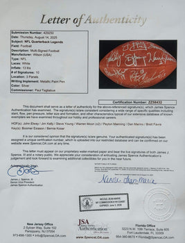 Nfl Quarterback Legends Autographed Official