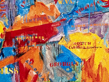 Jasper Johns ' Map ' Lithograph Coa Numbered Hand Signed Op Published