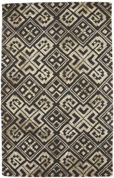 Hand-Tufted Dark Gray Geometric Rug Modern Area