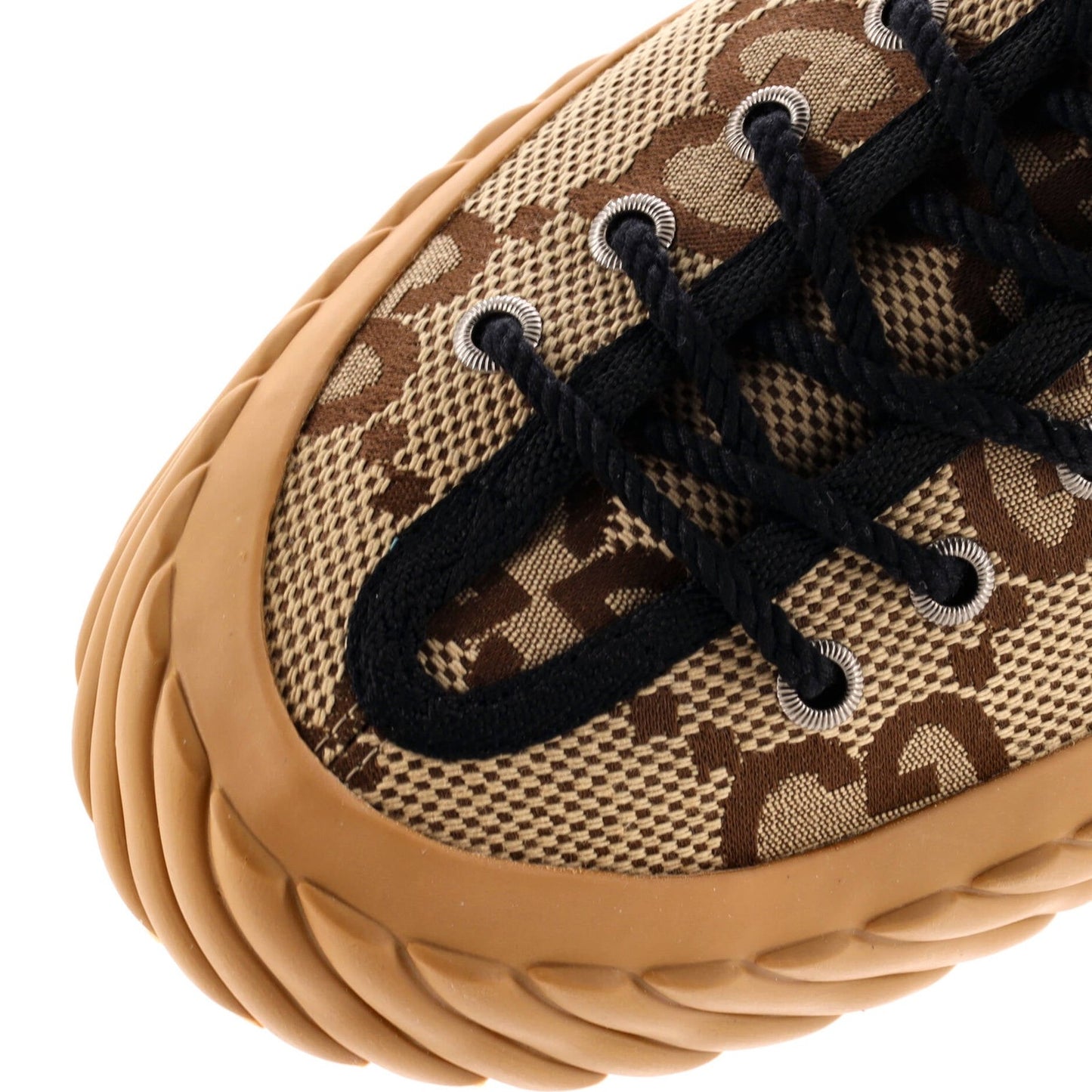 Gucci Men'S Tortuga High Top Sneakers Jumbo Gg Canvas