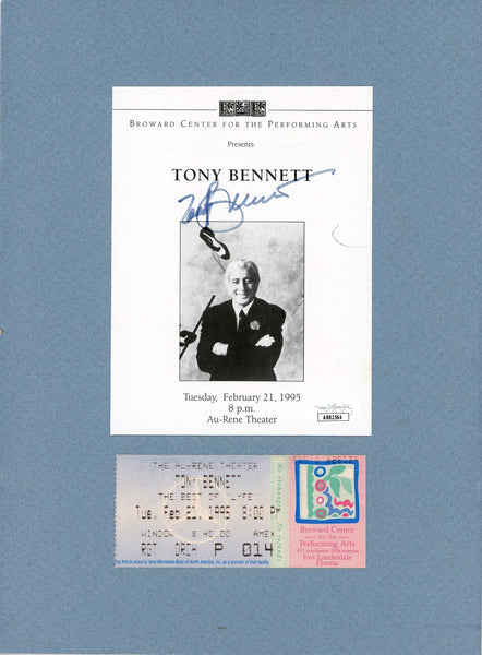 Tony Bennett Autographed Program Page with Ticket (JSA)