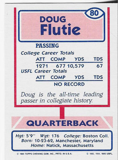 Doug Flutie 1985 Topps Card #80