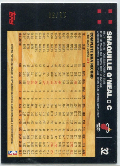 Shaquille O'Neal 2007 - 2008 Topps 50Th Anniversary Copper Parallel Card #32 12/