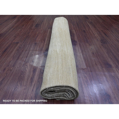 9'X12'1" Beaver Brown Solid Design Mixed Wool Hand Woven Flat Weave Rug