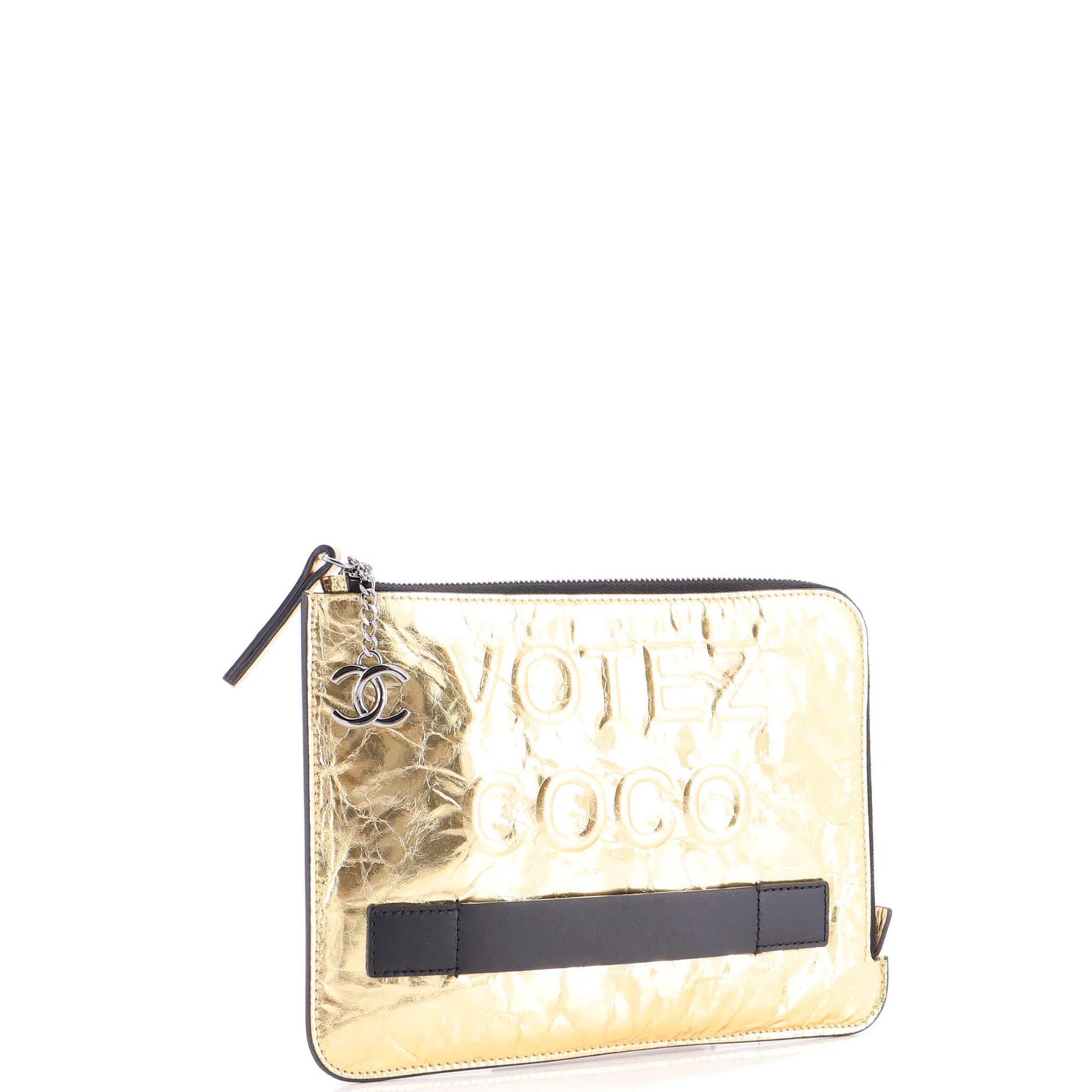 Chanel Votez Coco Pouch Embossed Leather Small