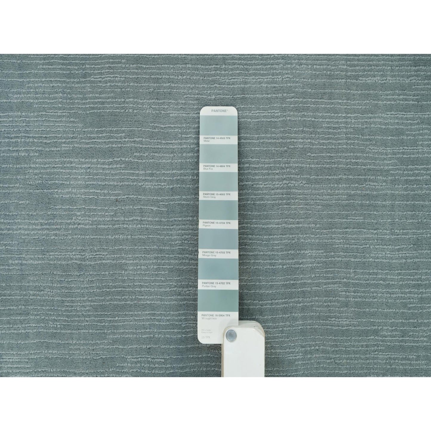 2'X3'1" Stormcloud Gray Loom Knotted Wool And Plant Based Silk Mat Rug