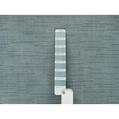 2'X3'1" Stormcloud Gray Loom Knotted Wool And Plant Based Silk Mat Rug