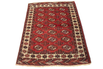 Handmade Semi-Antique Oriental Rug 4X5 Ft Small