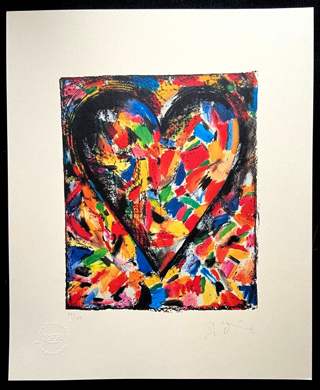 Jim Dine Lithograph Coa Signed Op Numbered 175 Es