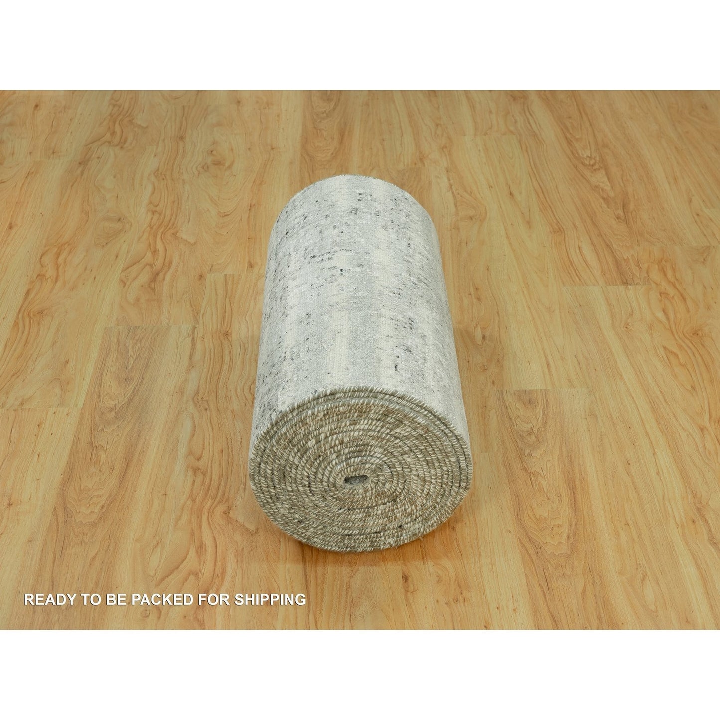 2'6"X31'8" Gray Wool Undyed Modern Hand Knotted Hand Spun Xl Runner Rug