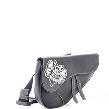 Christian Dior Shawn Stussy Saddle Crossbody Bag Leather With Applique