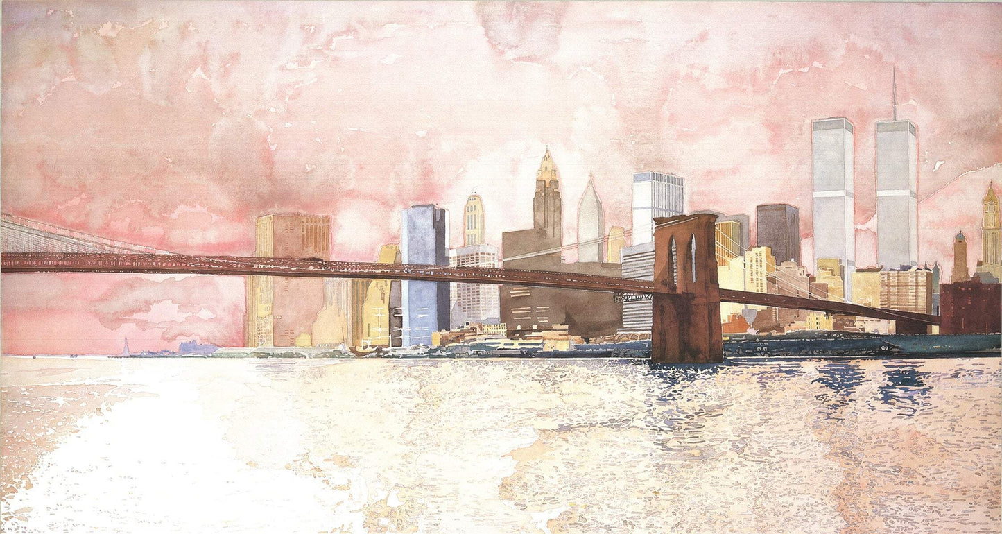 David Lingwood Brooklyn Bridge " Offset Lithograph Contemporary