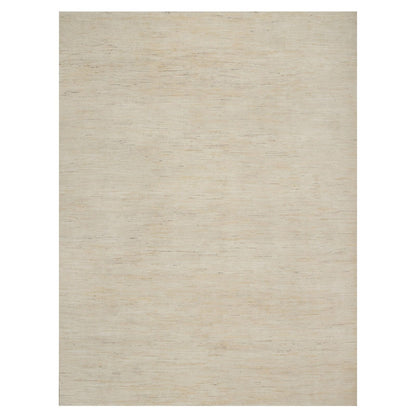 8'10"X11'8" White Modern Plain Design Lori Buft All Wool Hand Knotted Rug
