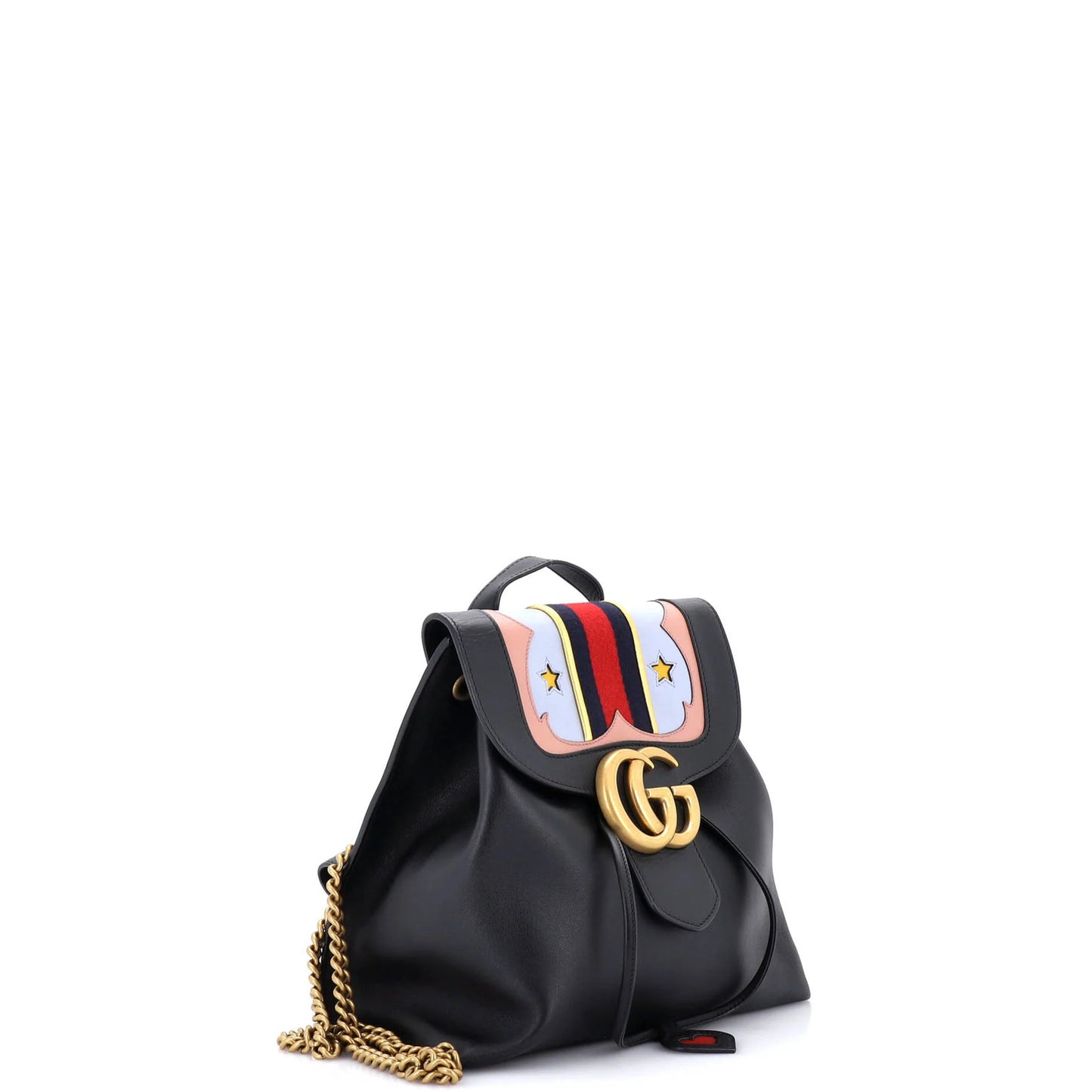 Gucci Web Heart Gg Marmont Backpack Leather