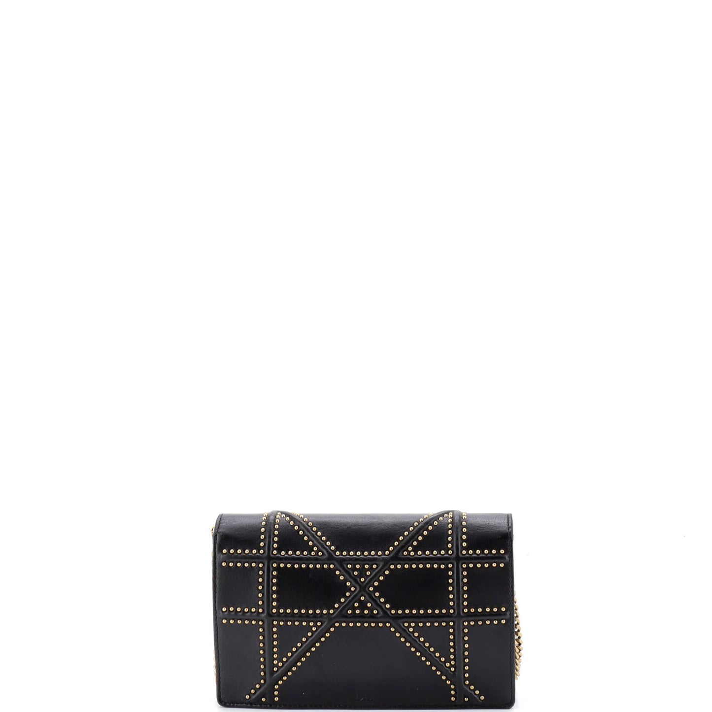 Leather Christian Dior Diorama Wallet on Chain Studded