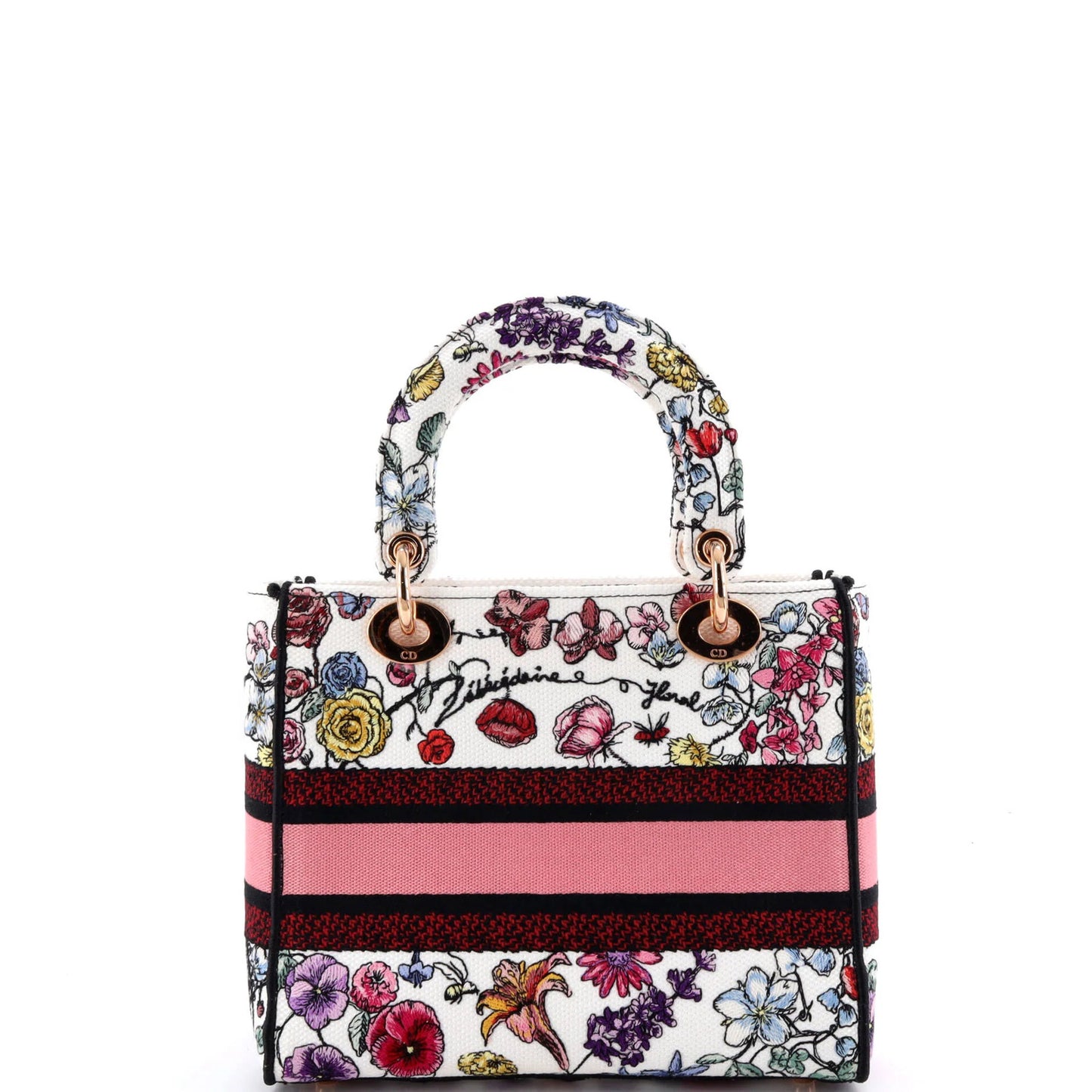 Christian Dior Lady D-Lite Bag Embroidered Canvas Medium