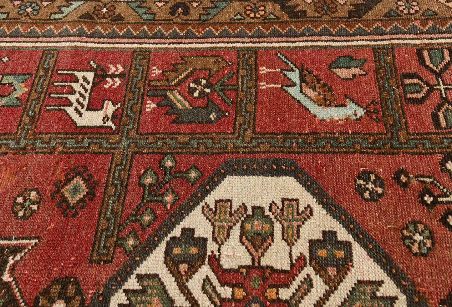 Semi-Antique Vintage Oriental Runner Rug