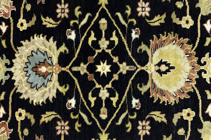 Handmade Black Osh Chobi Peshawar Rug Small