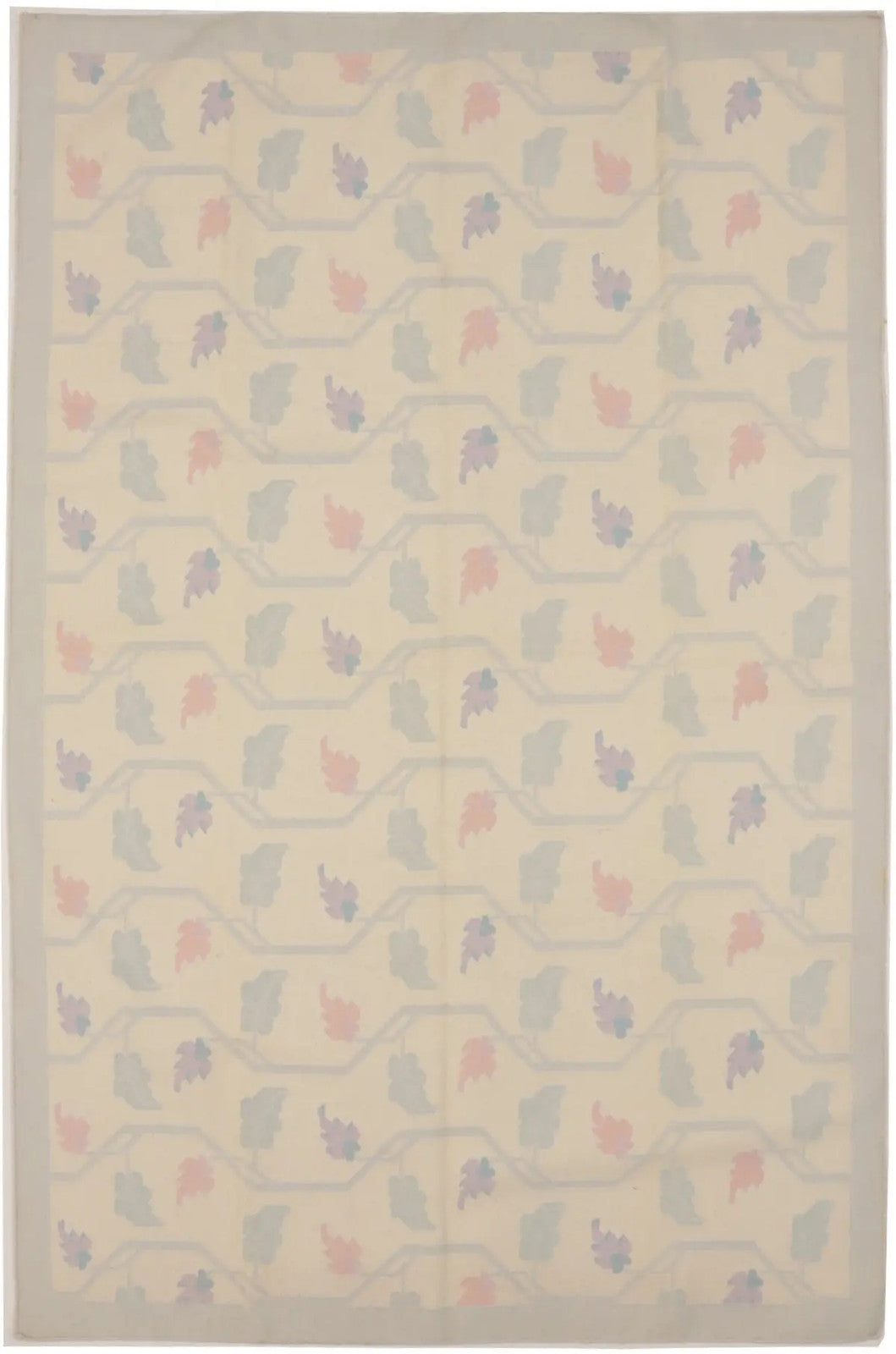 Floral design rug modern reversible oriental flat weave carpet dhurrie.