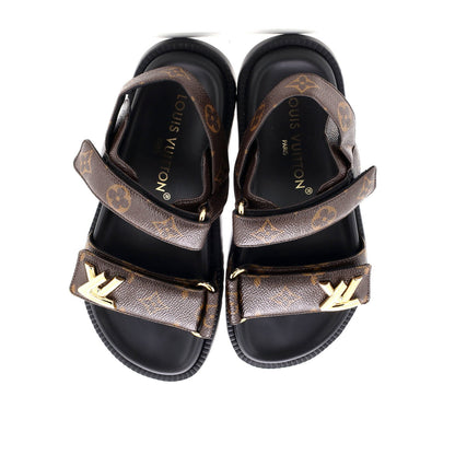Louis Vuitton Women'S Sunset Comfort Flat Sandals Monogram Canvas