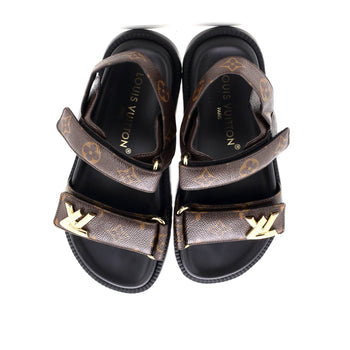 Louis Vuitton Women'S Sunset Comfort Flat Sandals Monogram Canvas