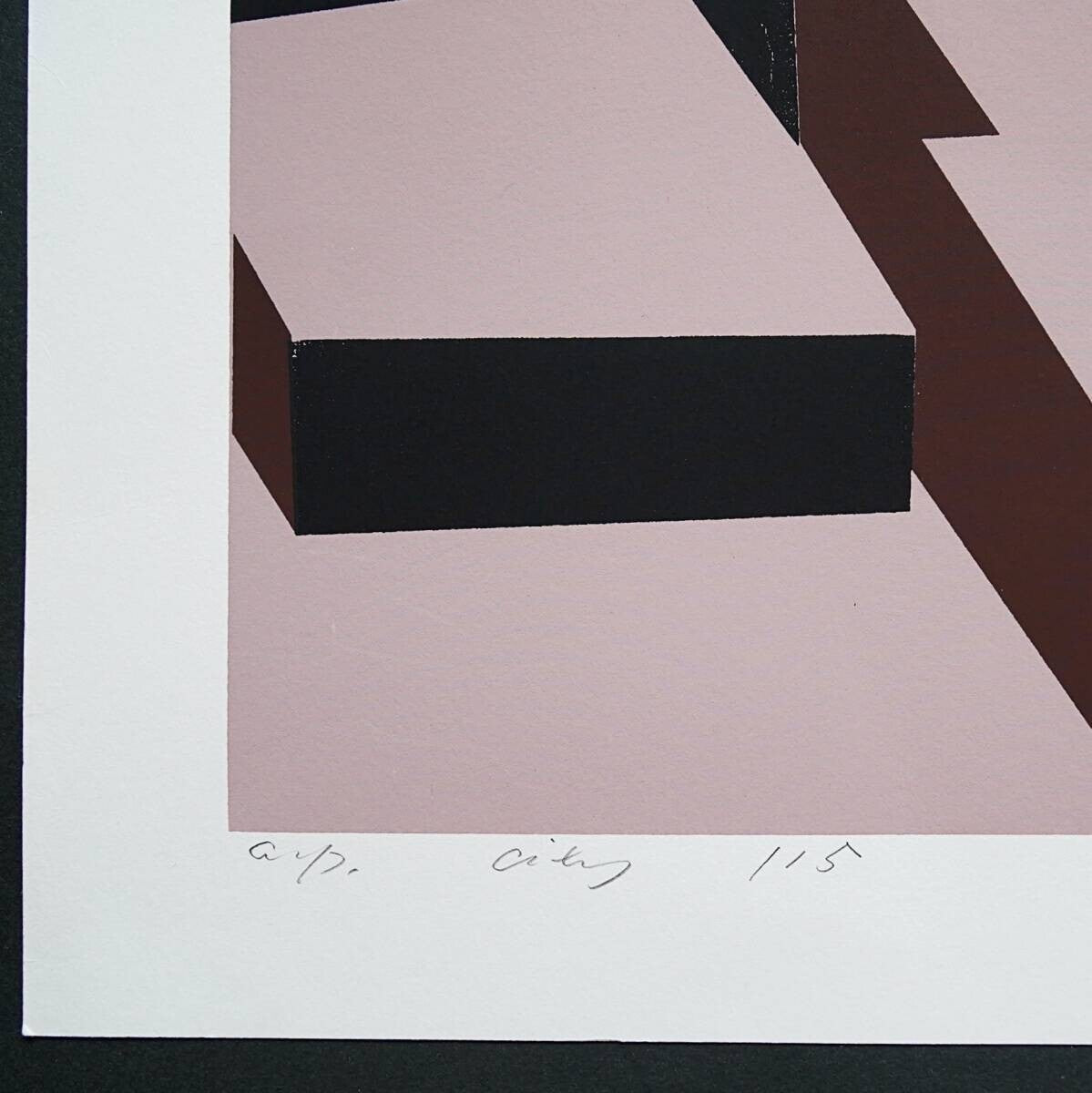 Risaburo Kimura Signed Original Serigraph Screenprint City-115 Edition Ap 1970