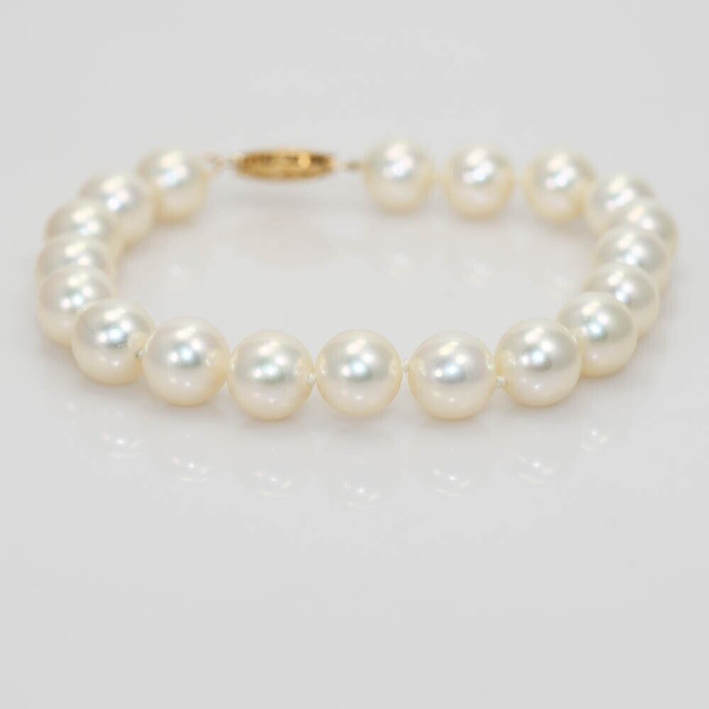14K Yellow Gold Pearl Bracelet, 13.1Gr