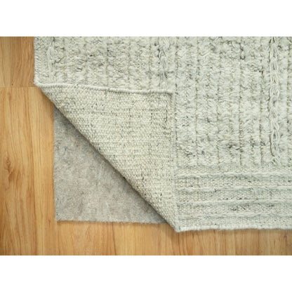 10'3"X10'3" Edgecomb Gray Flat Weave Pure Wool Cord Hand Woven Square Rug