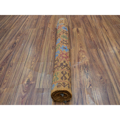 3'5"X4'10" Tribal Design Hand Made Pure Wool Colorful Afghan Village Rug