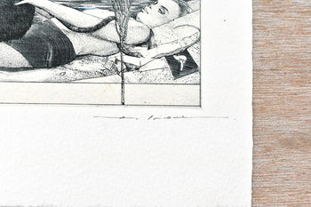 Alphonse Inoue Oedipus And Sphinx 1 Ex Libris Hand-Colored Etching Ltd55