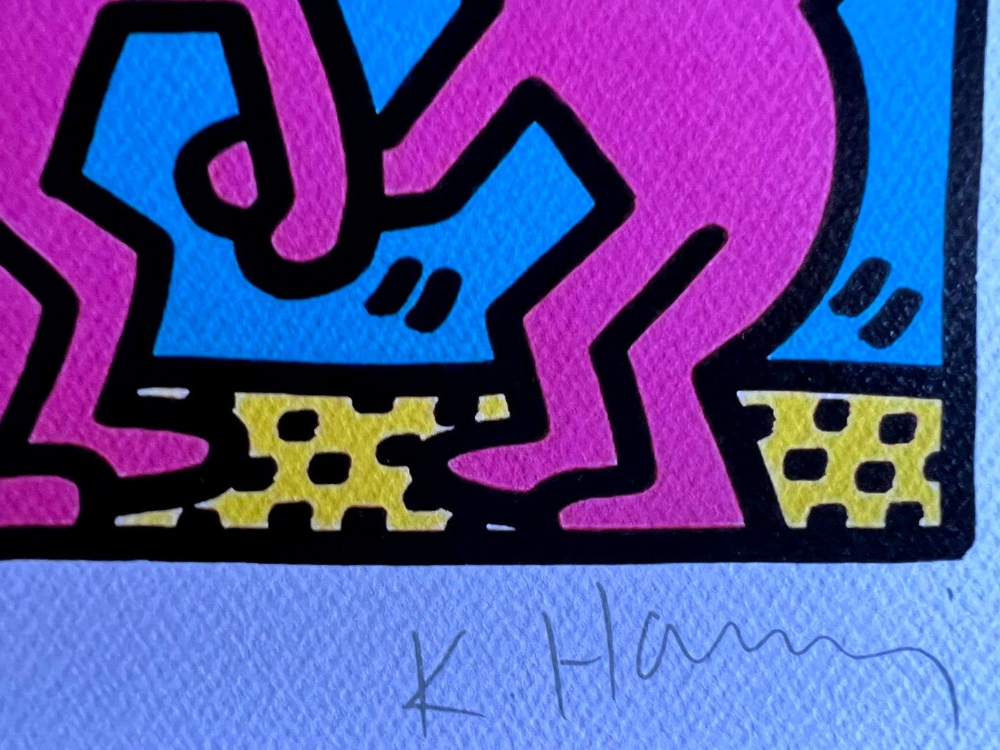 Keith Haring Lithograph Coa ''Dancing'' Signed Op Numbered By Hand