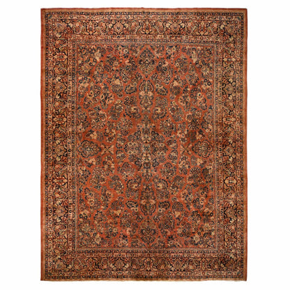 11'10"X15'6" Orange Antique Saroogh 100% Wool Hand Knotted Oriental Rug