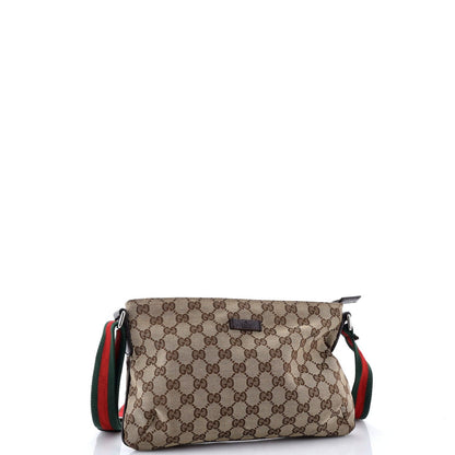 Gucci Web Strap Messenger Bag Gg Canvas Small