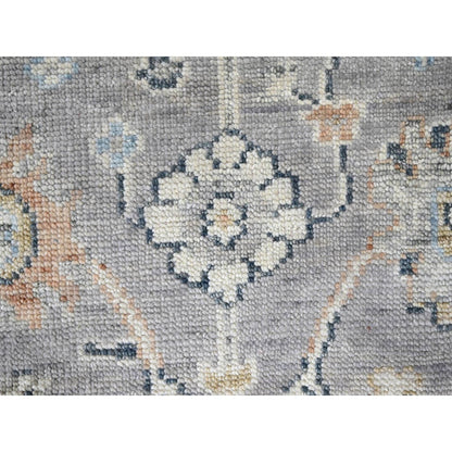 2'5"X8'5" Spanish Gray Oushak Design Soft Wool Hand Knotted Runner Rug