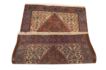 Vintage Handmade Oriental Rug Floral Geometric