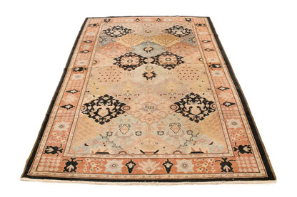 Distressed Ziegler Tribal Floral Rug Hand-Knotted