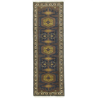 Indo-Viss Oriental Runner Rug Tribal Geometric