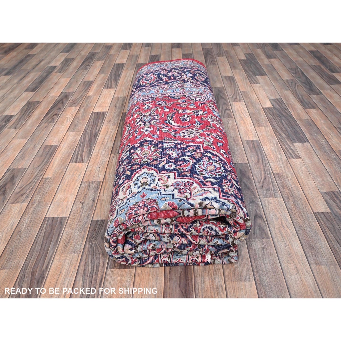 9'6"X13'5" Portia Red Hand Knotted Wool Tribal Floor Vintage Kishoon Rug