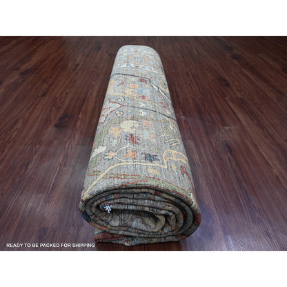 9'X12'1" Brown Aryana, Bijar Garus High Mountain Wool Hand Knotted Rug
