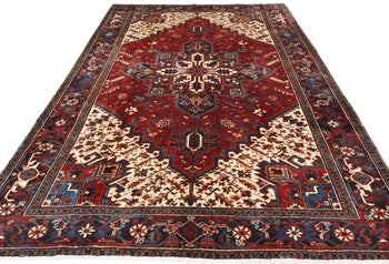 Red Serapi Oriental Rug Large Vintage Geometric