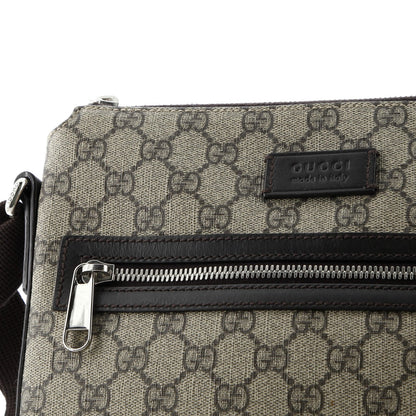 Gucci Front Zip Messenger Gg Coated Canvas Medium