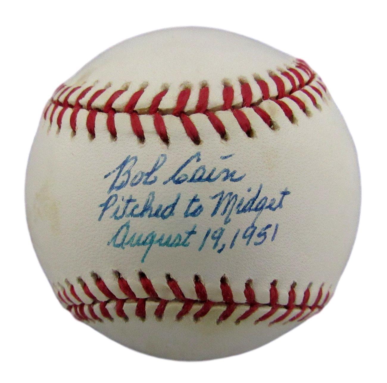 Bob Cain Pitched To Midget Signed/Inscribed