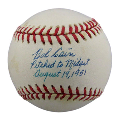 Bob Cain Pitched To Midget Signed/Inscribed