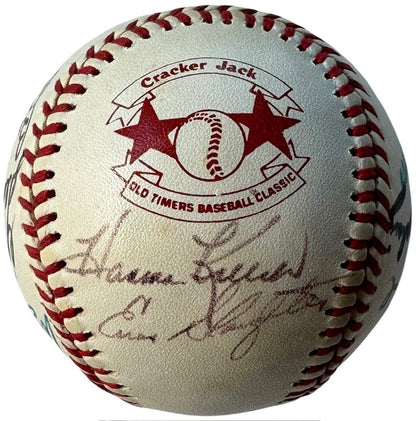 Hall Of Famers Autographed Cracker Jack Old Timers Day Baseball (Jsa)