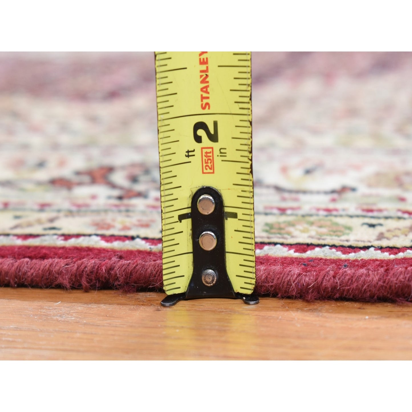 5'X12'9" Red Tebraz Mahi Pure Wool Hand Knotted Gallery Wide Runner Rug