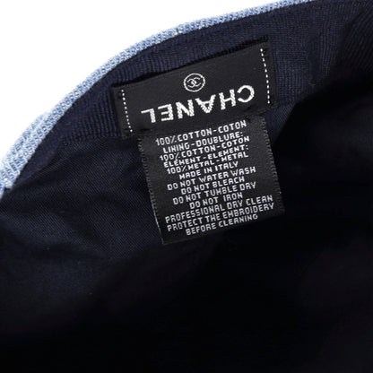 Chanel Cc Baseball Cap Sequin Embellished Denim